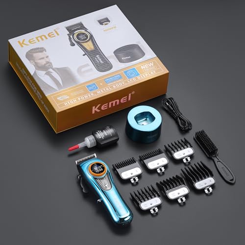 KEMEI 2242 Green Cordless Hair Clippers for Men, Professional Grooming