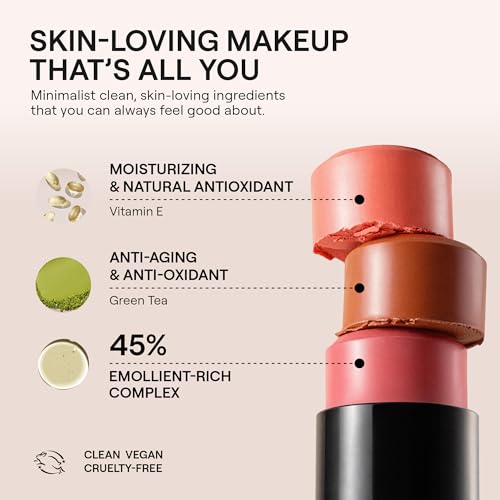 Nudestix Nudies Matte Lux ? 3-in-1 Soft-Matte Blush Stick for Cheeks, Eyes & Lips with Built-In Brush | Cream-to-Powder Finish with Blurring Effect | Clean, Vegan, Travel-Friendly Makeup