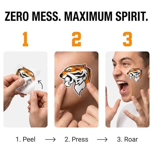 Tiger Head Body Decals 25-Piece Set - School Spirit Tattoos