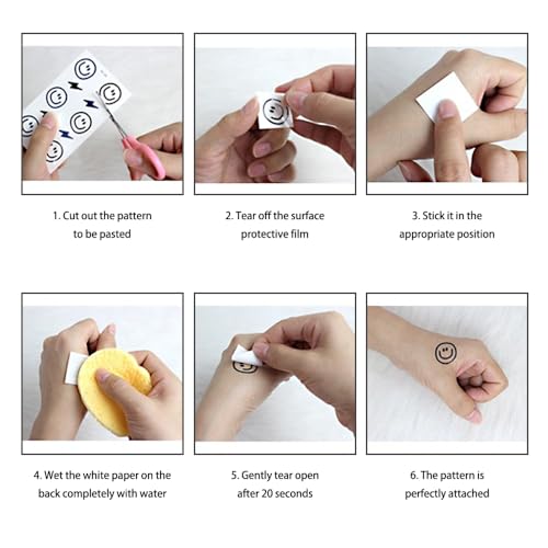 Temporary Neck Tattoos for Women 6 Pack - Realistic Fake Stickers