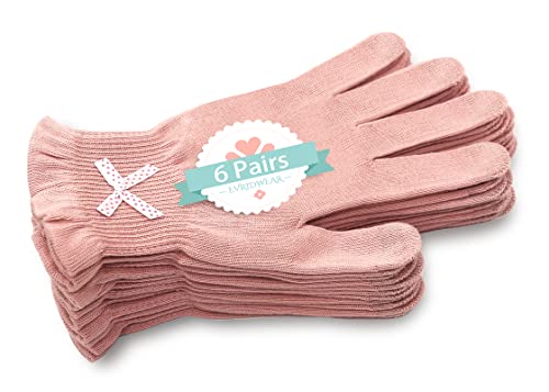 Evridwear Touchscreen Cotton Moisturizing Gloves for Sleeping - 6 Pairs