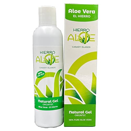 Aloe Vera Gel. Skin care. Lotion. Natural Gel 250 ml (98% Pure Aloe Vera Juice). 100% Pure Aloe transparent Gel Natural de Aloe Vera (organico) 98%. (8.4 Oz)