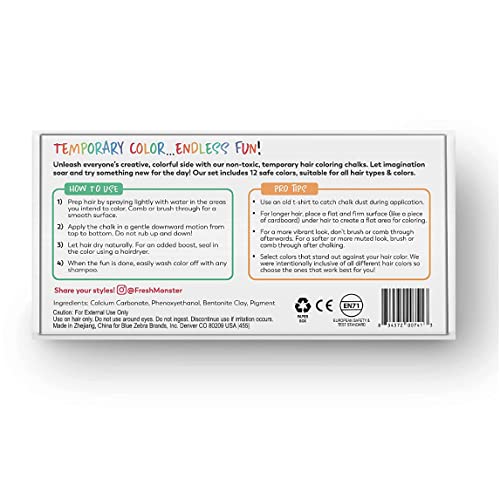 Fresh Monster Temporary Hair Chalk - 12 Bright Colors