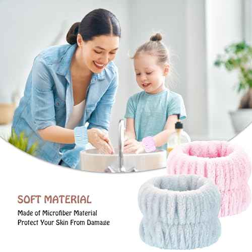 Wrist Bands for Washing Face, 8pcs Spa Face Washing Wristbands, Microfiber Arm Wrist Towels, Absorbent Wash Wristbands for Woman Men, Prevent Water from Spilling Down Your Arms
