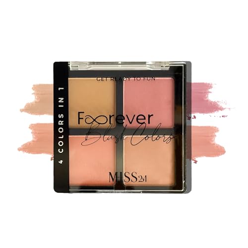 MISS2M 4-in-1 Waterproof Blush Palette - 24hr Matte