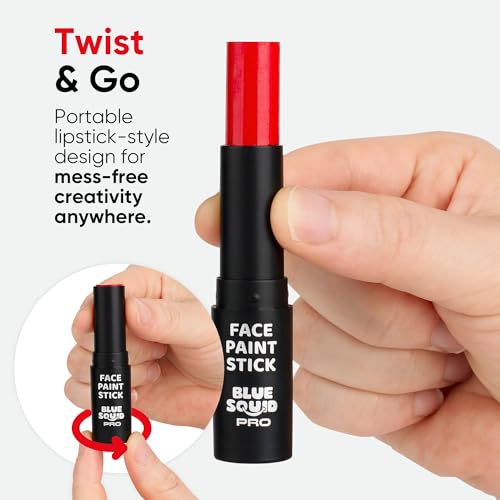 Blue Squid PRO Waterproof Face Paint Stick - Red, White & Black