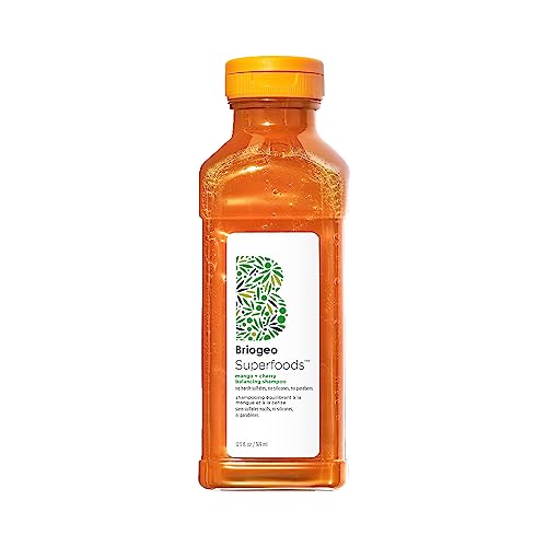 Briogeo Superfoods Mango + Cherry Balancing Shampoo, Replenish Dull, Dry Hair and Balance Oil for Oily Hair, Controls Oil and Nourished All Hair Types and Textures, Vegan, Cruelty-Free, 12.5 fl oz
