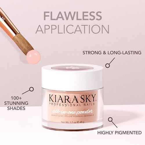 Kiara Sky All-In-One Acrylic Powders - Professional Nail Art - Long-Lasting Cover Powder Collection, 2 oz, Perfect Base