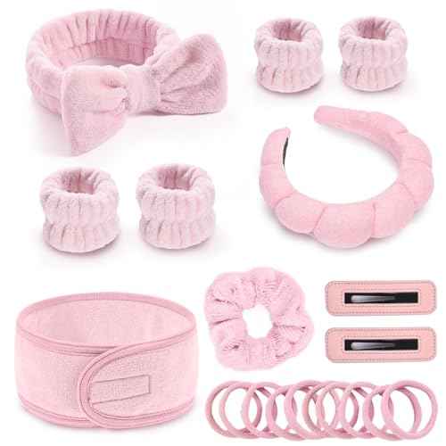 Spa Gift Set: Bubble Headband, Face Wash Headband, Skin Care Wristbands for Ladies and Women