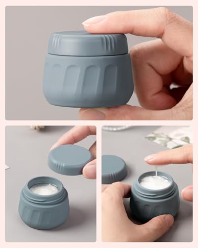 TSA Approved Travel Containers 4 Pack, Refillable Silicone Jars