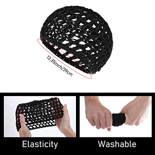 Black Wig Cap Thick Long Hair Nets Adjustable Mesh Braided Weave Hat - Hair Accessories