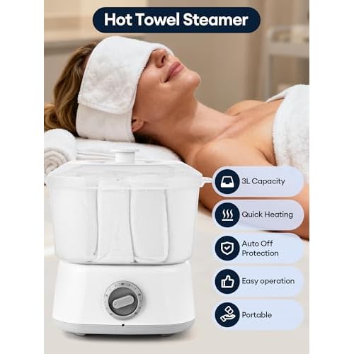 3L Hot Towel Warmer Esthetician: Fit for 12 Mini Hand Face Towels - Warmer Heating Machine Steamer for Facial Spa Hair Beauty Salon Home