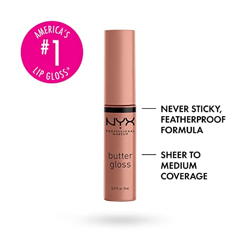 NYX PROFESSIONAL MAKEUP Butter Lip Gloss & Slim Lip Liner Pencil Bundle in Madeleine & Espresso, 1 Kit