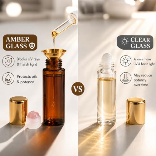 Rose Quartz Roller Bottle 50ml | Essential Oil Applicator