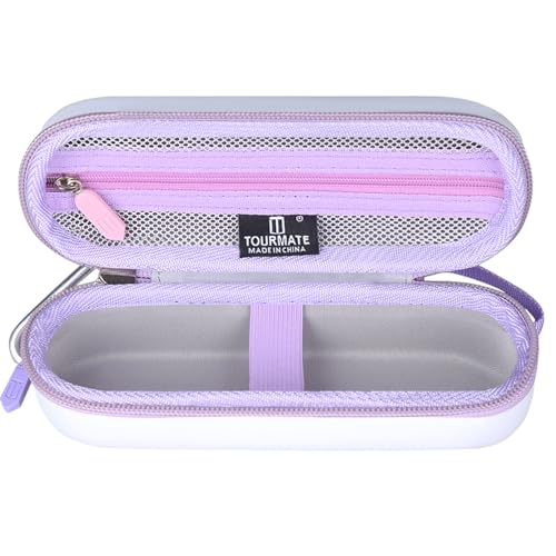 Hard Storage Case for Philips Beauty Shaver,Travel Case for Lady Electric Shaver Series 6000 (Only Case) (PU, White + Purple)