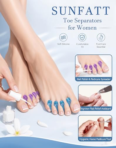 SUNFATT Soft Gel Toe Separators for Pedicure & Nail Polish Grooming
