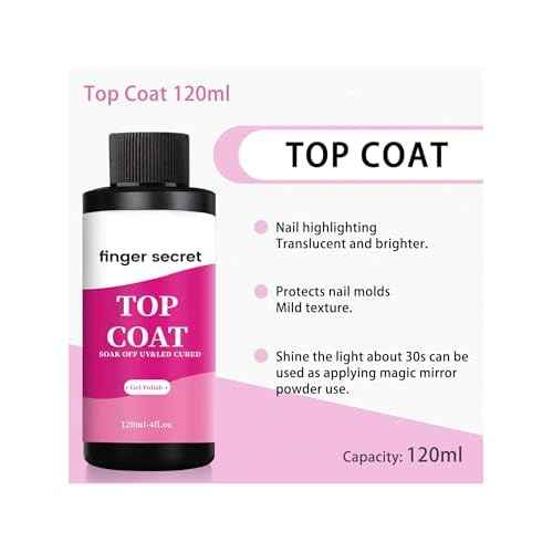120ml/4floz Top Coat for Gel Nail Polish,Quick Dry Clear Nail Polish,Nail Supplies for DIY in Salon or Home Use.