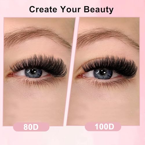 DIY Eyelash Extension Clusters Kit, 280pcs 80D+100D D Curl Lashes