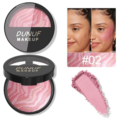 Baked Blush-n-Brighten Marbleized Blush, 2-in-1 Blush & Highlighter Hybrid - Pink Buttercream - Natural Finish, Buildable Color, (A02#, 1Pcs)
