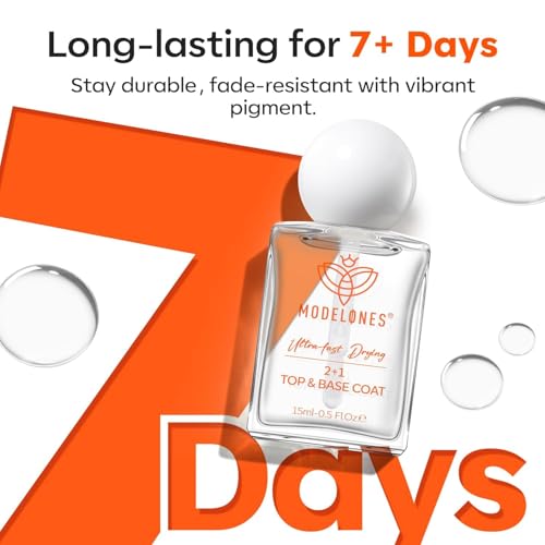 Modelones 3-in-One Nail Polish - Base & Top Coat, 15ml