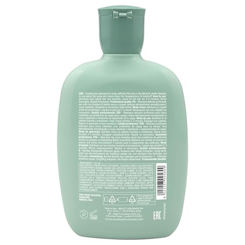 Alfaparf Milano Semi Di Lino Scalp Rebalance Shampoo for Dry Scalp - Sulfate Free Shampoo - For Excessive Oiliness and Flakes - Professional Salon Quality