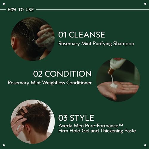 Aveda Men Pure-Formance Firm Hold Hair Gel for Men | Maximum Hold, Control, Shine |93% Naturally Derived*, 5 Fl Oz