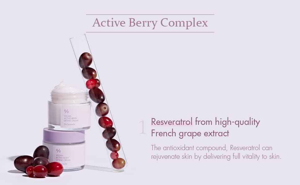 leegeehaam Dr.Ceuracle Vegan Active Berry Lifting Cream (75g / 2.64 oz.) - Antioxidant Moisturizer with Resveratrol Capsules and Vitamin A, Good for Hydration and Rejuvenation