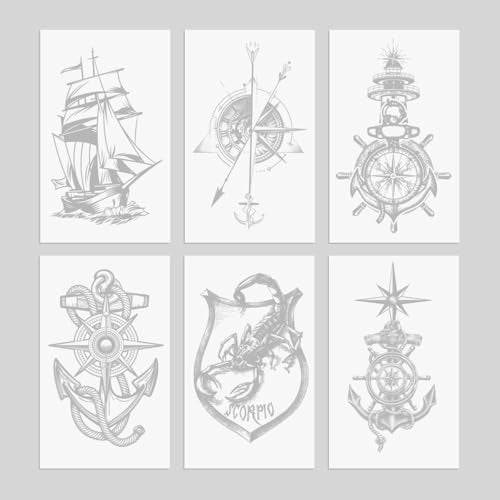 6 Sheets Semi-Permanent Waterproof Temporary Tattoo Stickers
