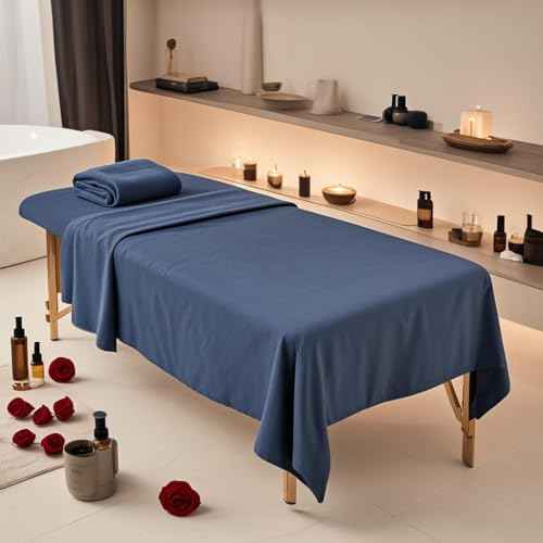 4 Sets Extra Thick Massage Table Sheets Sets Soft Premium Microfiber 3 Piece Set Massage Sheet Set for Salon Spa Bed Include Fitted Covers Flat Sheets Face Cradle Cover