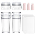 French Tip Nail Stamper Set - 4 Silicone Stamps & Scrapers for Manicure & Nail Art