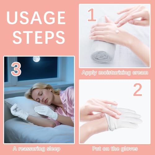 White Cotton Moisturizing Gloves for Dry Hands & Eczema (42 Pairs)