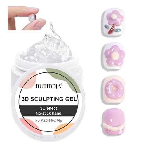 Solid Builder Gel For Nails, Clear, Nail Art for 3D Sculpting Gel Sock Off UV LED with Silicone Mold Salon DIY at Home,16g/0.56oz