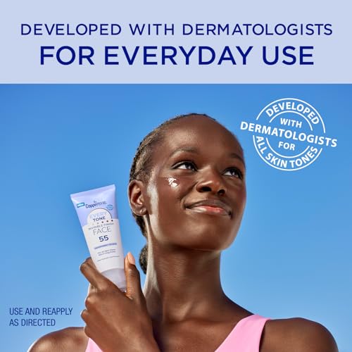 Coppertone Every Tone Invisible Finish Face Sunscreen SPF 55, Lightweight, Blends in Clear Sunscreen for All Skin Tones, 2 Fl Oz Tube (Pack of 2)