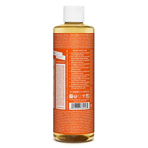 Dr. Bronner's - Pure-Castile Liquid Soap (Tea Tree, 16 ounce, 2-Pack) - Made with Organic Oils, 18-in-1 Uses: Acne-Prone Skin, Dandruff, Laundry, Pets and Dishes, Concentrated, Vegan