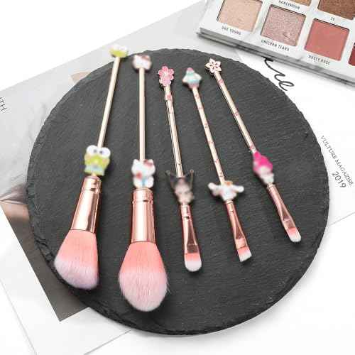 Cute Anime Makeup Brushes Set,Classical Cartoon Cosmetic Brush, Blending,Face Powder,Eyeshadow Make Up Kit, Best Gift for Girl & Young Women