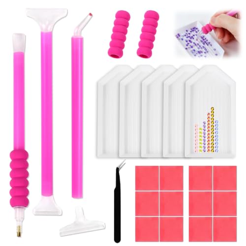 30 Pcs Diamond Painting Pen Set with Sorting Trays - Rhinestone Art Tools