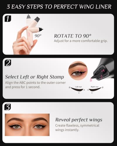Winged Eyeliner Stamp Pen - Dual L/R Cat Eye Stamp Quick-Dry