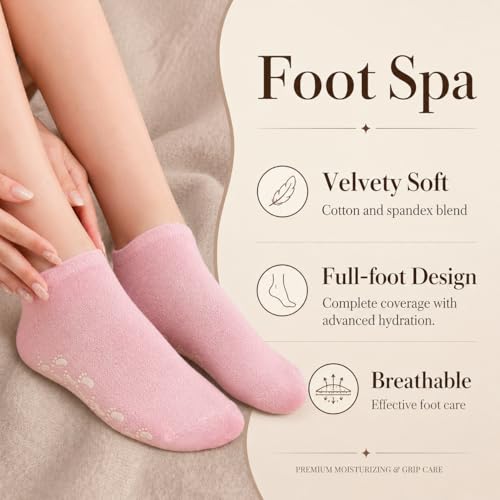 Nesgther Overnight Moisturizing Gel Socks for Dry Cracked Heels - 3 Pack
