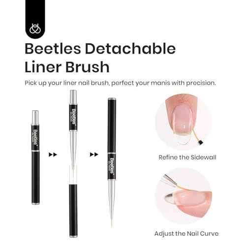 Beetles Builder Gel Low Heat,0.51 oz 8 in 1 Clear Gel Builder for Weak & Thin Nails Building Apex & Extension Strengthener with Detachable Liner Nail Brush for Beginner DIY Salon at Home UV&LED Cured