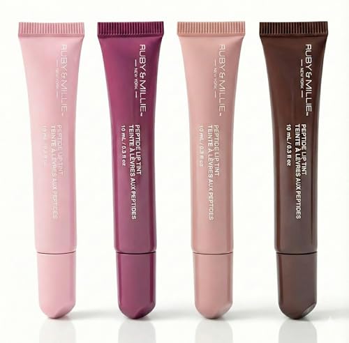 Ruby & Millie Peptide Lip Gloss - Plumping Treatment, 4 Pack