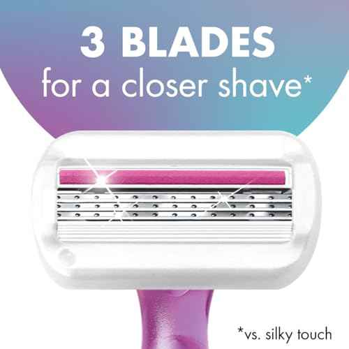 BIC Soleil 3 Sensitive Women's Disposable Razors, 3 Blades With Moisture Strip For a Silky Smooth Shave, 5 Piece Razor Set