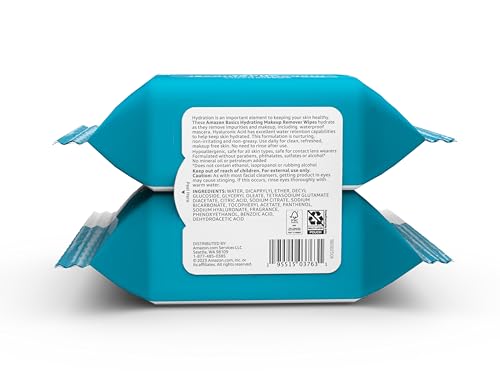 Makeup Remover Wipes with Hyaluronic Acid, 50 Count