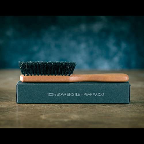 Beard Brush by ZilberHaar - Stiff Boar Bristles for Men's Grooming - Straightens and Promotes Growth - Works with Beard Oil and Balm - For Beard Kits - 6 inches long