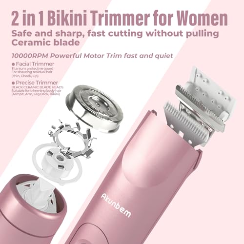 2-in-1 Electric Bikini Trimmer for Women - Wet & Dry Hair Remover