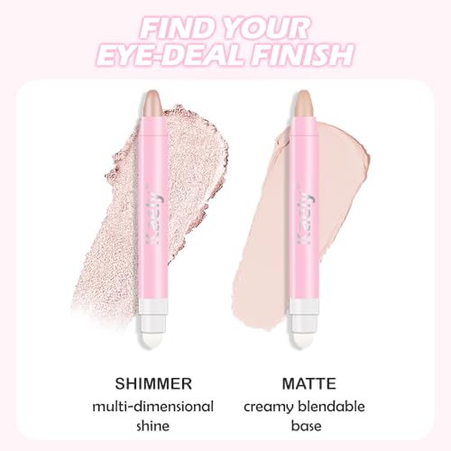 Cream Eyeshadow Stick Set - 6 Waterproof Shades with Built-in Smudger