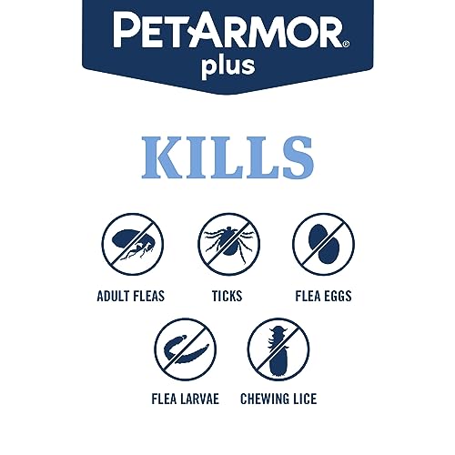 PetArmor Plus Flea and Tick Prevention for Cats, Cat Flea and Tick Treatment, 3 Doses, Waterproof Topical, Fast Acting, Cats Over 1.5 lbs