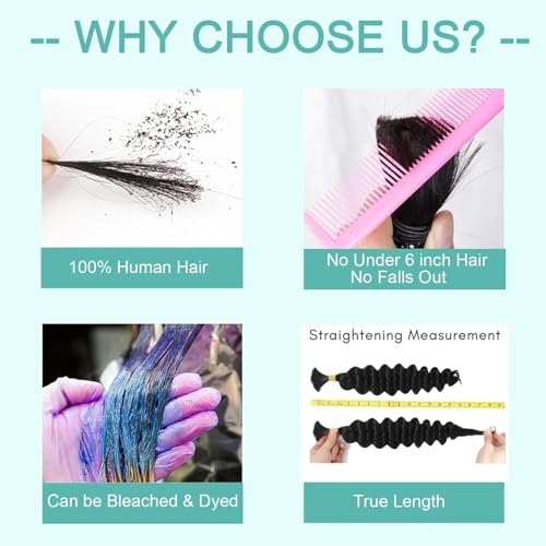 Blonde Deep Wave Braiding Hair 20 Inch - 613 Color, 2 Bundles