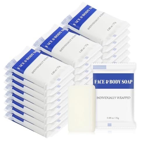 Travel Size Bars Soap in Bulk, Individually Wrapped Mini Small Body Hand and Face Soaps Toiletries Amenities for Hotel, Shelter/Homeless/Nursing Home/Charity/Motel/Guest Bathroom 0.88 oz (30 Pack)