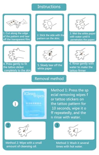 Rose Flower Temporary Tattoo Stickers, 16 Sheets Waterproof