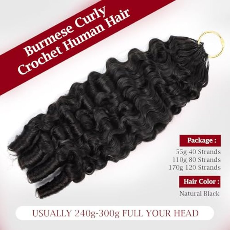 Miracle Invisible Knots 14-Inch Crochet Hair - 100% Human Hair 1B